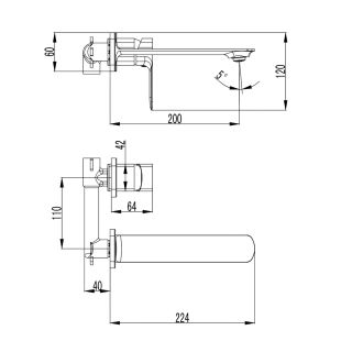 Смеситель для раковины Azario ASHER AZ-VNN148311C скрытый монтаж
